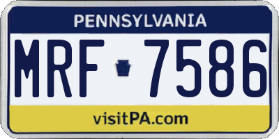 PA license plate MRF7586