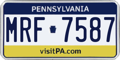 PA license plate MRF7587