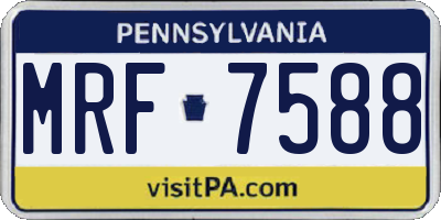PA license plate MRF7588