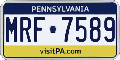 PA license plate MRF7589