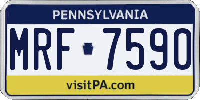 PA license plate MRF7590