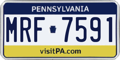 PA license plate MRF7591