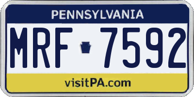 PA license plate MRF7592