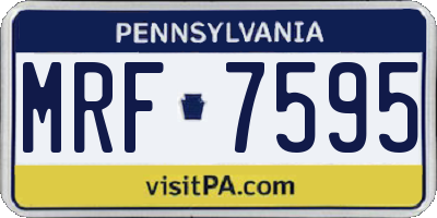 PA license plate MRF7595