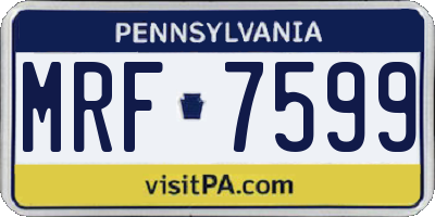 PA license plate MRF7599