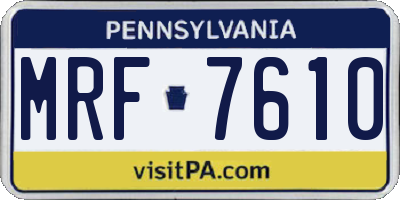 PA license plate MRF7610
