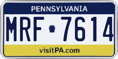 PA license plate MRF7614