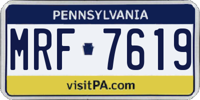 PA license plate MRF7619