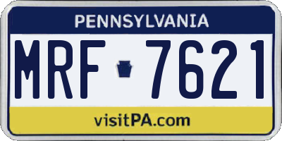 PA license plate MRF7621