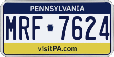 PA license plate MRF7624