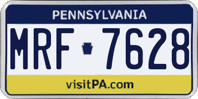 PA license plate MRF7628