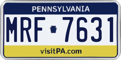 PA license plate MRF7631