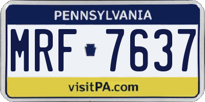 PA license plate MRF7637