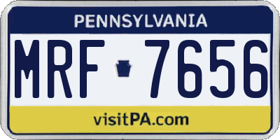 PA license plate MRF7656