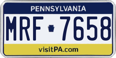 PA license plate MRF7658