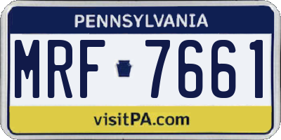 PA license plate MRF7661