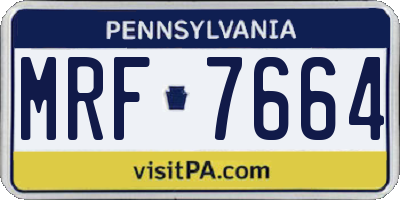 PA license plate MRF7664