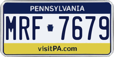 PA license plate MRF7679