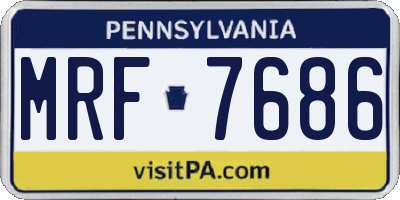 PA license plate MRF7686