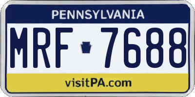 PA license plate MRF7688