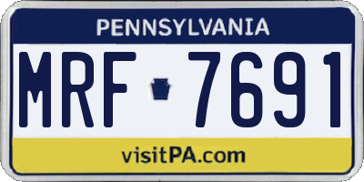 PA license plate MRF7691