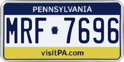 PA license plate MRF7696