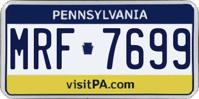 PA license plate MRF7699