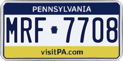 PA license plate MRF7708