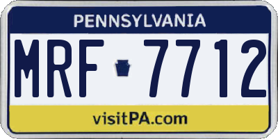 PA license plate MRF7712