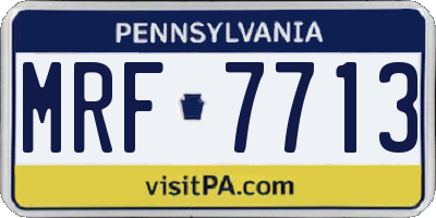 PA license plate MRF7713