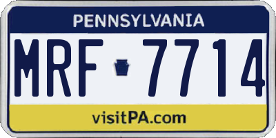 PA license plate MRF7714