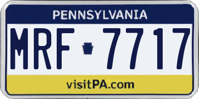 PA license plate MRF7717