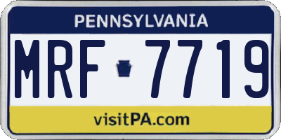 PA license plate MRF7719