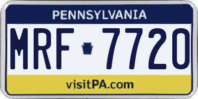 PA license plate MRF7720