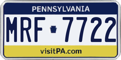 PA license plate MRF7722