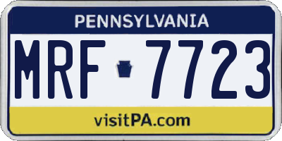 PA license plate MRF7723