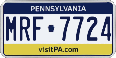PA license plate MRF7724