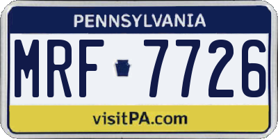 PA license plate MRF7726