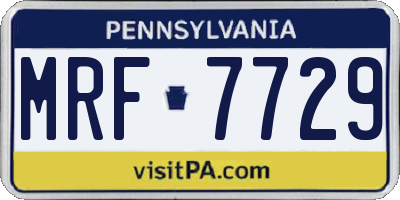 PA license plate MRF7729