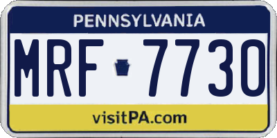 PA license plate MRF7730
