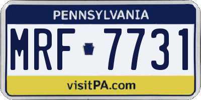 PA license plate MRF7731