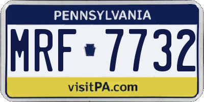PA license plate MRF7732