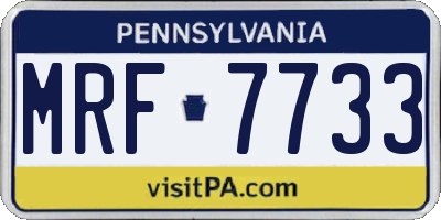 PA license plate MRF7733