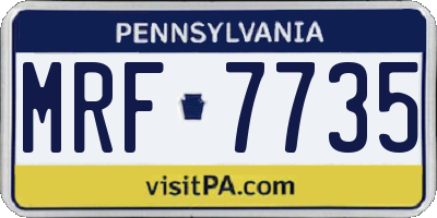 PA license plate MRF7735