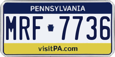 PA license plate MRF7736