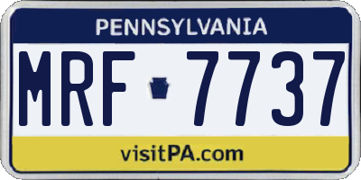 PA license plate MRF7737