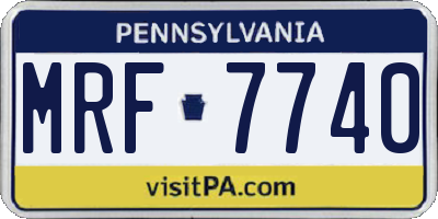 PA license plate MRF7740