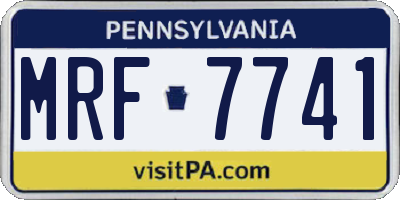 PA license plate MRF7741