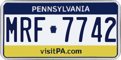 PA license plate MRF7742
