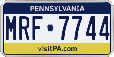 PA license plate MRF7744